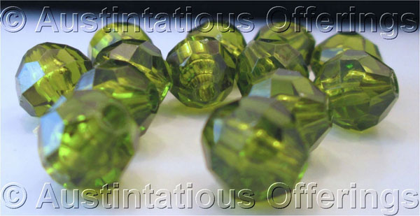 Oliv Green 6mm Acrylic Crystal Beads for jewelry making crafting